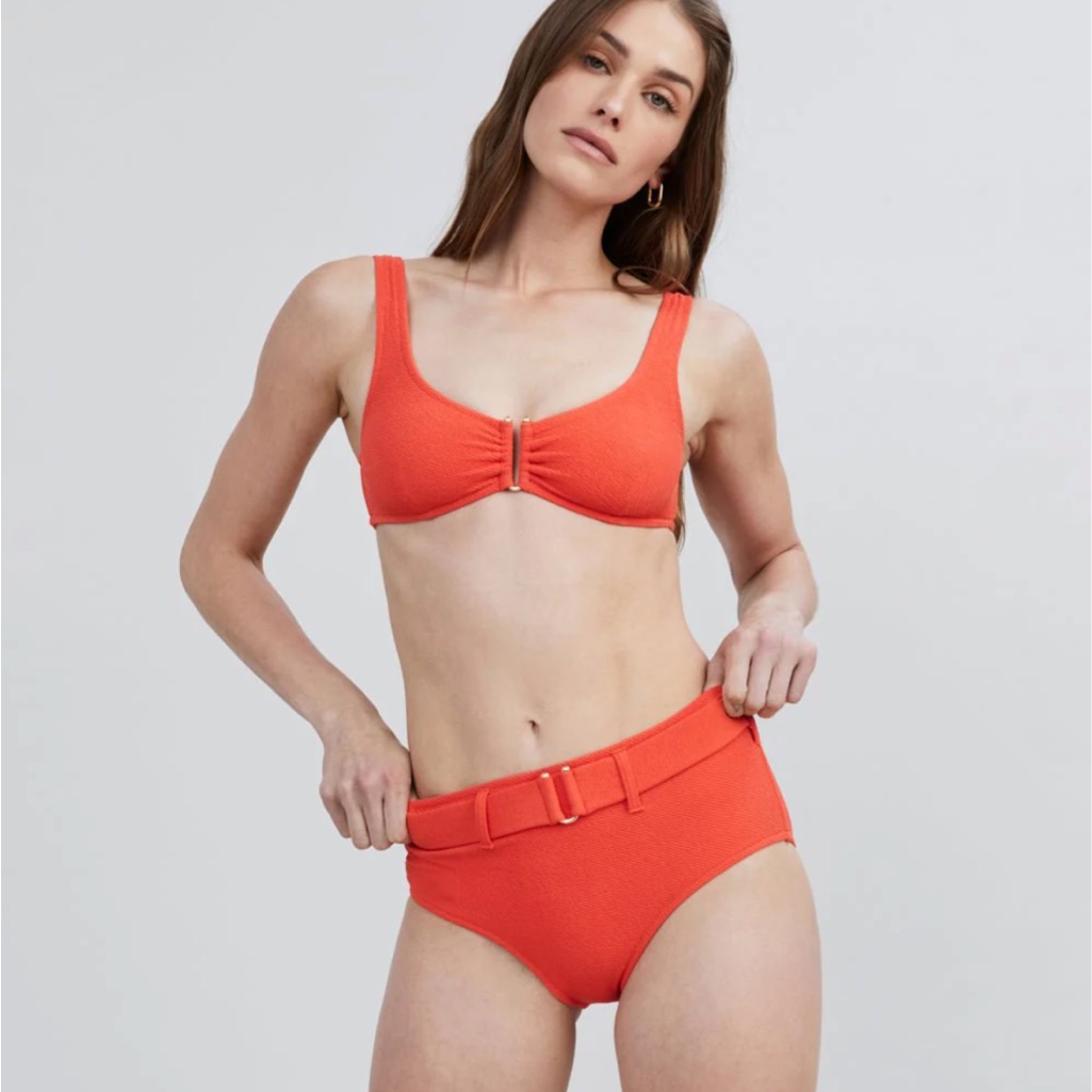 Solid & Striped Coral Bikini Set